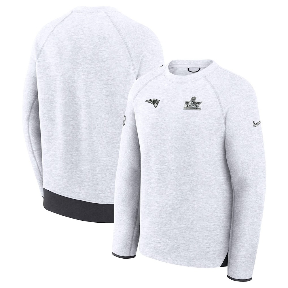 Nike Gray & Black Patriots Super Bowl Crewneck